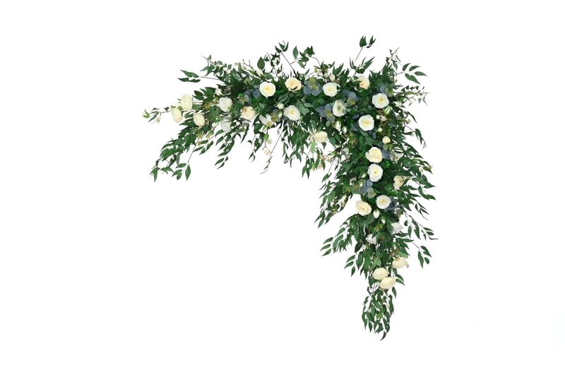 Umělá květinová dekorace na svatební bránu velká