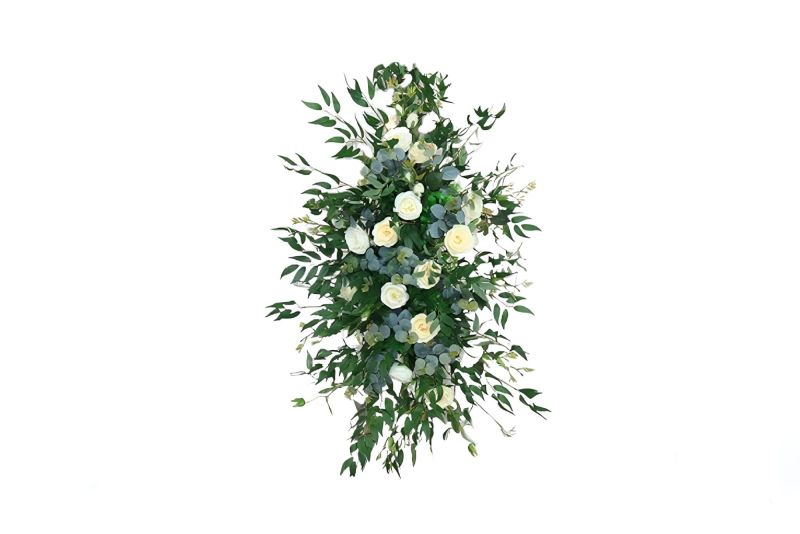 Umělá květinová dekorace na svatební bránu podlouhlá