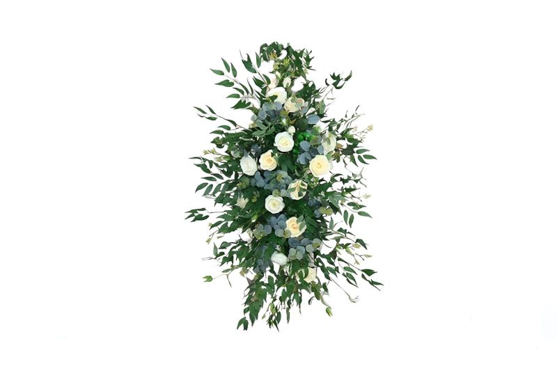 Umělá květinová dekorace na svatební bránu podlouhlá